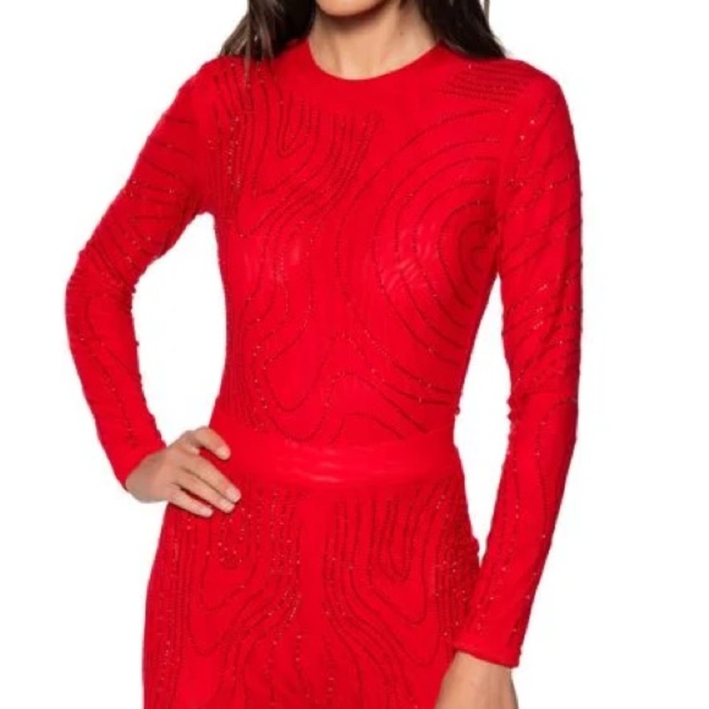 NWT Akira Sasha Embellished Mesh Long Sleeve Bodysuit/Pants Set Size Large - Picture 2 of 13